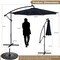 Costway 10FT Patio Solar-Lighted 112 LED Cantilever Offset Umbrella Crank Tilt Outdoor